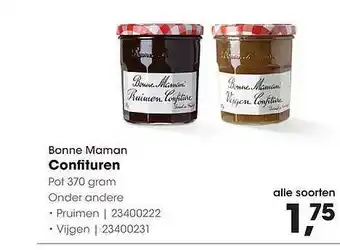 HANOS Bonne Maman Confituren Pruimen Of Vijgen aanbieding