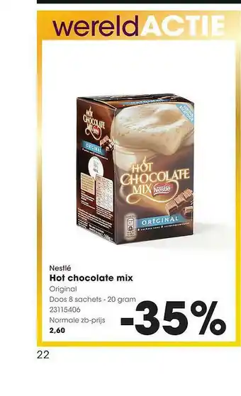 HANOS Nestlé Hot Chocolate Mix Original aanbieding