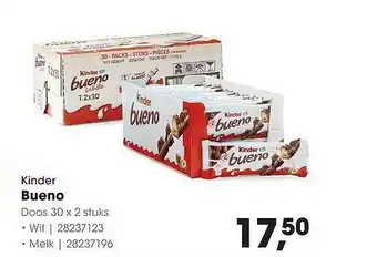 HANOS Kinder Bueno Wit Of Melk aanbieding