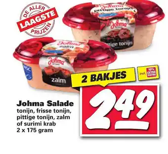 Nettorama Johma Salade Tonijn, Frisse Tonijn, Pittige Tonijn, Zalm Of Surimi Krab aanbieding