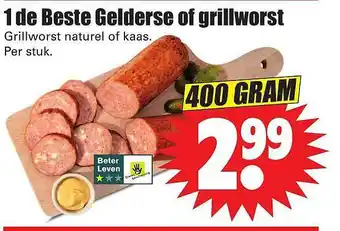 Dirk 1 De Beste Gelderse Of Grillworst Naturel Of Kaas aanbieding