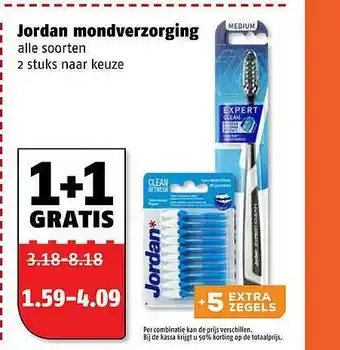 Poiesz Jordan Mondverzorging 1+1 Gratis aanbieding