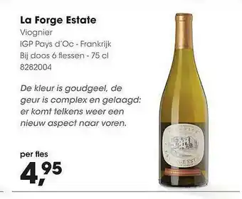 HANOS La Forge Estate Viognier IGP Pays D'Oc aanbieding