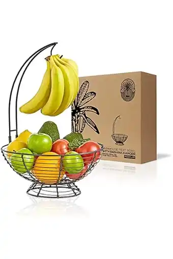 Amazon Regal trunk & co. fruitmand met bananenhanger l rustieke franse boerderij fruitschaal met bananenhouder boom l ideaal voor gr aanbieding