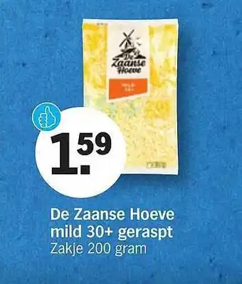 Albert Heijn De Zaanse Hoeve Mild 30+ Geraspt 200 gram aanbieding