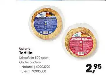 HANOS Uprena Tortilla Naturel Of Uien 500 gram aanbieding