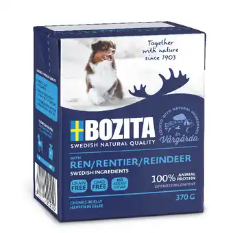 Zooplus Bozita hapjes in gelei 12 x 370 g hondenvoer - rendier aanbieding