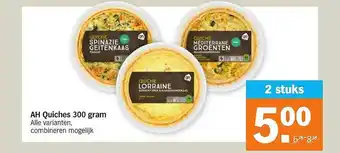 Albert Heijn AH Quiches 300 Gram aanbieding