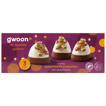 Dekamarkt G'woon gingerbread poppetjes roomijs 3 stuks aanbieding