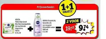 Kruidvat Nivea Naturally Good Bio Hennepzaadolie verzachtende agcrème  50 ml aanbieding