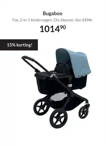 Babypark Bugaboo Fox, 2-in-1 kinderwagen. Div. kleuren. Van 1194, aanbieding