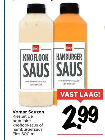 Vomar Voordeelmarkt Vomar Sauzen 500 ml aanbieding