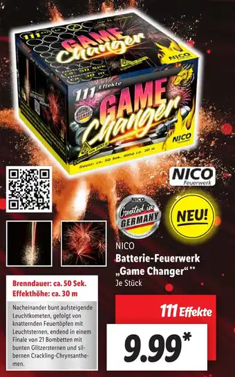 Lidl NICO Batterie-Feuerwerk „Game Changer" aanbieding