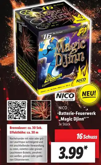 Lidl NICO Batterie-Feuerwerk ,,Magic Djinn" aanbieding