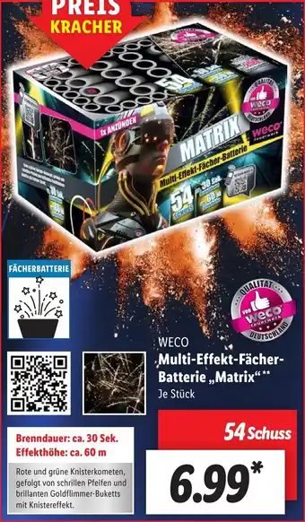 Lidl WECO Multi-Effekt Fächer Batterie MATRIX aanbieding