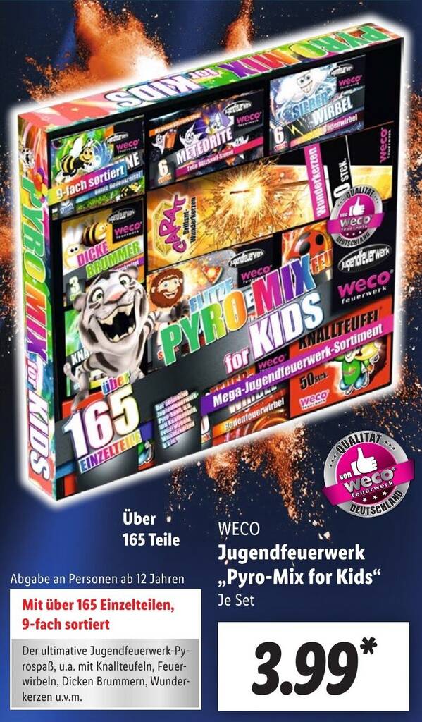 Wo Gibt Es Jugendfeuerwerk Zu Kaufen WECO Jugendfeuerwerk ,,Pyro-Mix for Kids" aanbieding bij Lidl