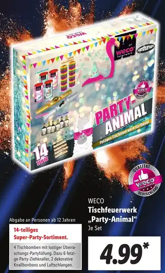 Lidl WECO Tischfeuerwerk ,,Party-Animal" aanbieding