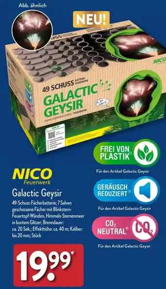 ALDI NICO Feuerwerk Galactic Geysir aanbieding