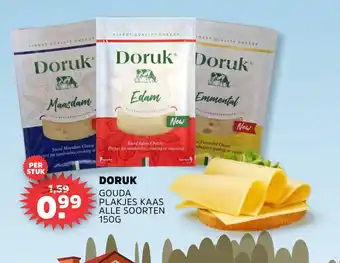 Sahan Supermarkten DORUK GOUDA PLAKJES KAAS ALLE SOORTEN 150G aanbieding