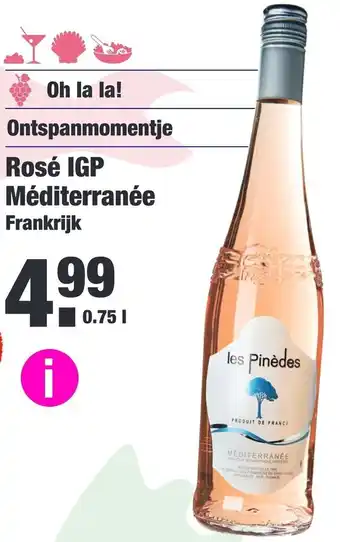 ALDI Les Pinedes Rose IGP Mediterranee 750ml aanbieding