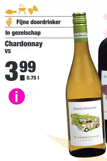 ALDI GreenBridge Chardonnay 750ml aanbieding
