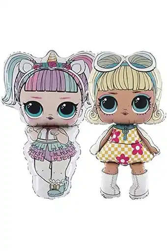 Amazon Lol surprise doll unicorn & go go girl ballonnen, folieballon, geschikt voor helium, verjaardagsdecoratie, feestdecoratie, ve aanbieding