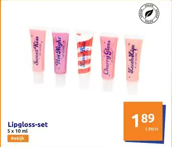 Action Lipgloss-set 5 x 10 ml aanbieding