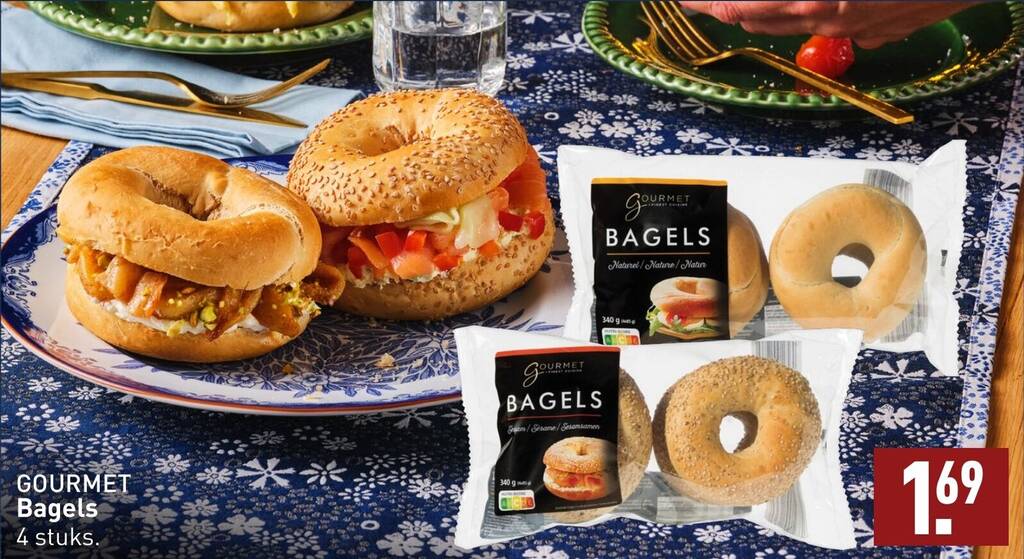 GOURMET Bagels 4 stuks. aanbieding bij ALDI