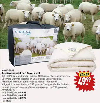 ALDI NOVITESSE 4-seizoenendekbed Texels wol aanbieding