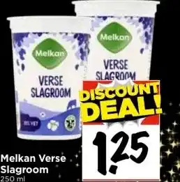 Vomar Voordeelmarkt Melkan verse slagroom 250 ml aanbieding