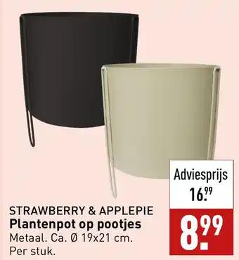 ALDI STRAWBERRY & APPLEPIE Plantenpot op pootjes aanbieding