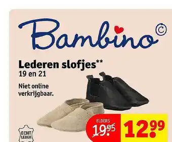Kruidvat Bambino Lederen slofjes aanbieding