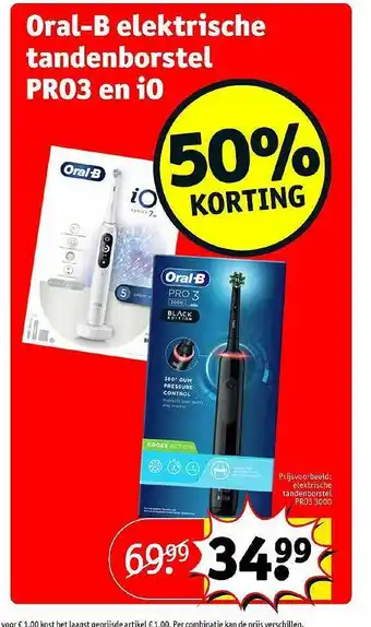 Kruidvat Oral-B elektrische tandenborstel PRO3 En iO aanbieding