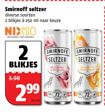 Poiesz Smirnoff Seltzer 2*250ml aanbieding