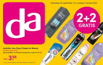 DA Andrelon, Axe, Dove, Prodent en Rexona aanbieding