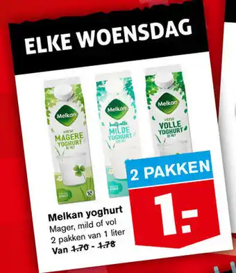 Hoogvliet Melkan yoghurt aanbieding