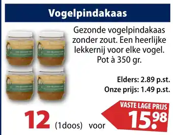 Huisdier Voordeelshop Vogelpindakaas aanbieding