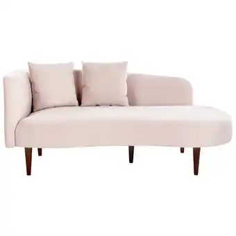 Beliani Chaise longue linkszijdig fluweel roze chaumont aanbieding