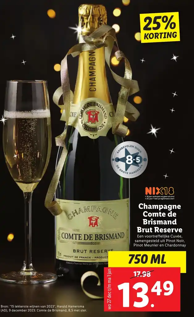 Was Heißt Brut Auf Deutsch Champagne Comte de Brismand Brut Reserve 750 ml aanbieding bij Lidl