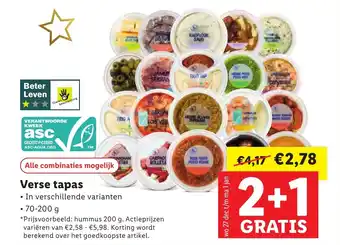 Lidl Verse tapas aanbieding