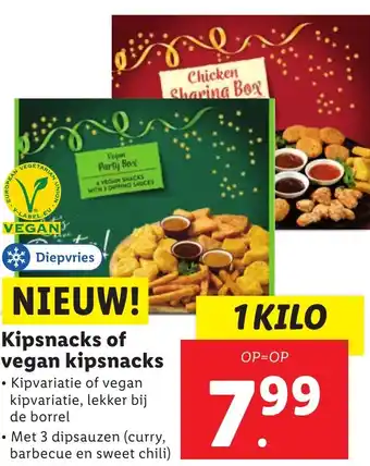 Lidl Kipsnacks of vegan kipsnacks aanbieding