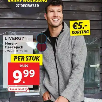 Lidl LIVERGY Heren fleecejack aanbieding