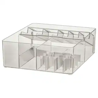 IKEA Godmorgon doos met vakken, rookkleur, 32x28x10 cm aanbieding