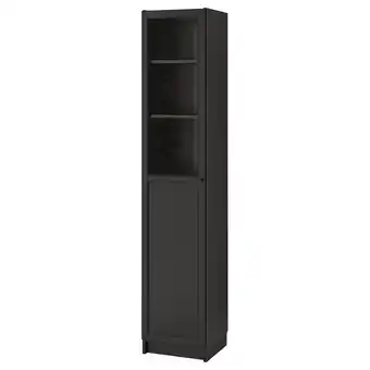 IKEA Billy / oxberg boekenkast paneel-/vitrinedeur, zwartbruin/glas, 40x42x202 cm aanbieding