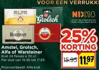 Vomar Voordeelmarkt Amstel, Grolsch, Alfa of Warsteiner aanbieding