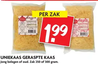 Dekamarkt Uniekaas geraspte kaas 250 of 300g aanbieding