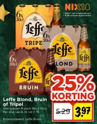 Vomar Voordeelmarkt Leffe Blond, Bruin of Tripel aanbieding