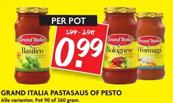 Dekamarkt Grand italia pastasaues of pesto aanbieding