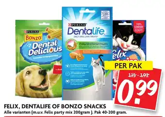 Dekamarkt Felix, Dentalife of bonzo snacks aanbieding