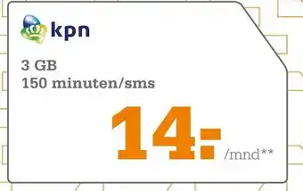 Telecombinatie kpn 3gb aanbieding